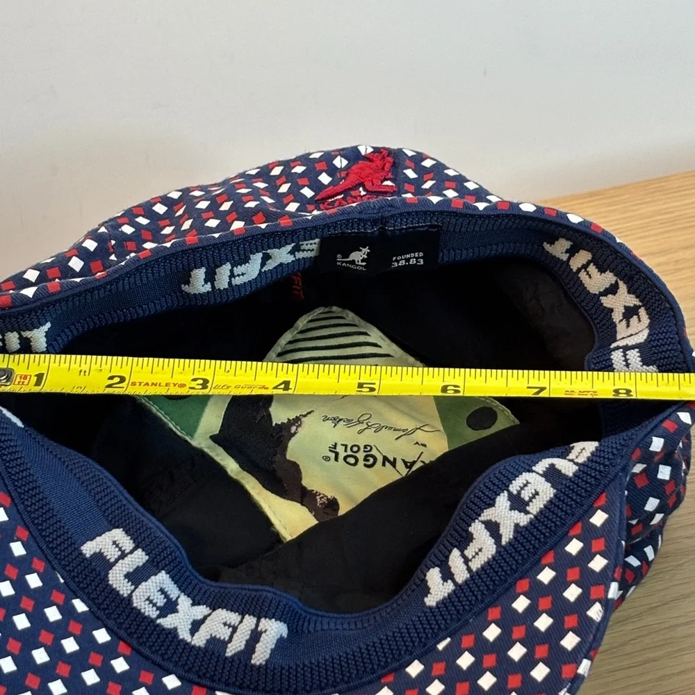 Navy “Kangol” Geometric Print Cadet Cap - RARE by Samuel L Jackson Golf‎ NWOT